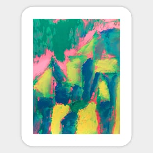 Multicolored abstract painting Sticker